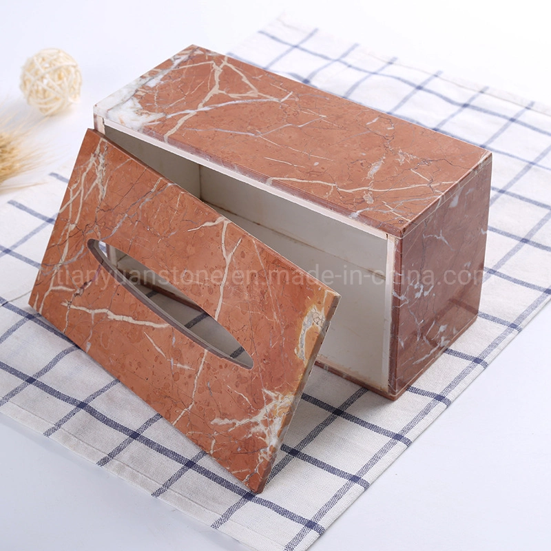 Marble Tissue Box for Bathroom Dining Room in Home and Hotel Decoration