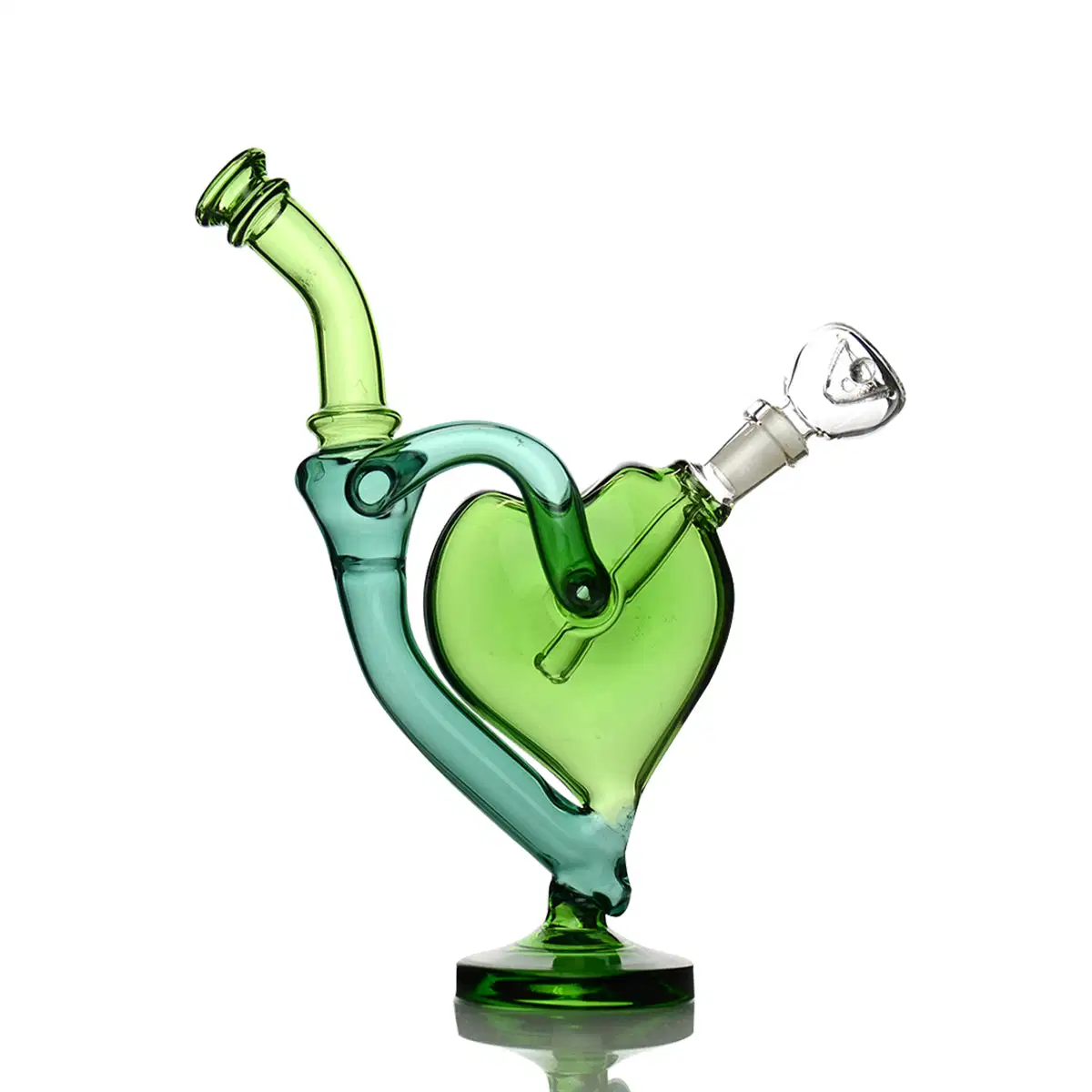 Diseño de corazón reciclado de 9" con un encendedor de cuenco macho Hookah de 14mm