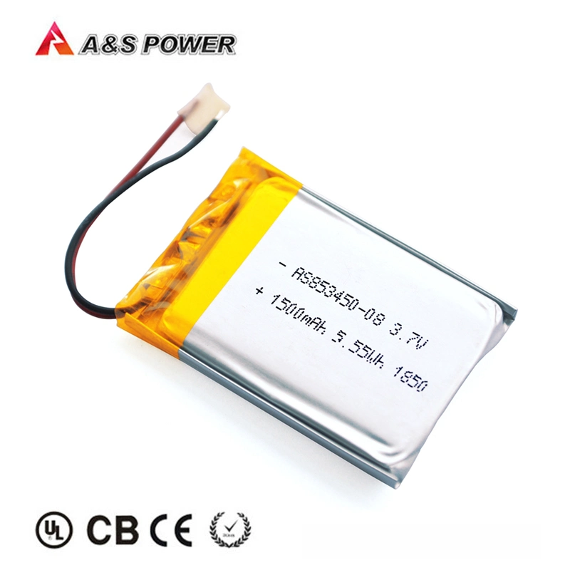 UL, CB, CE, KC, de l'ONU Ceritificated 85345038.3 3,7 V 1500mAh Batterie Lipo pour Smart Watch