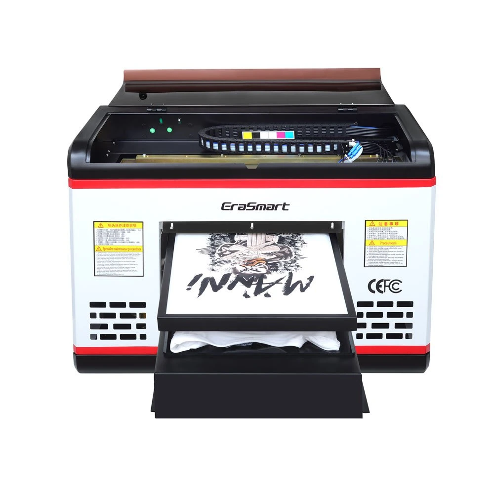 Erasmart UV Printer A3 Size Inkjet Flatbed Printing Machine with Rotary for Flat and Cylinder Glass Cup Relief 3D Embossed