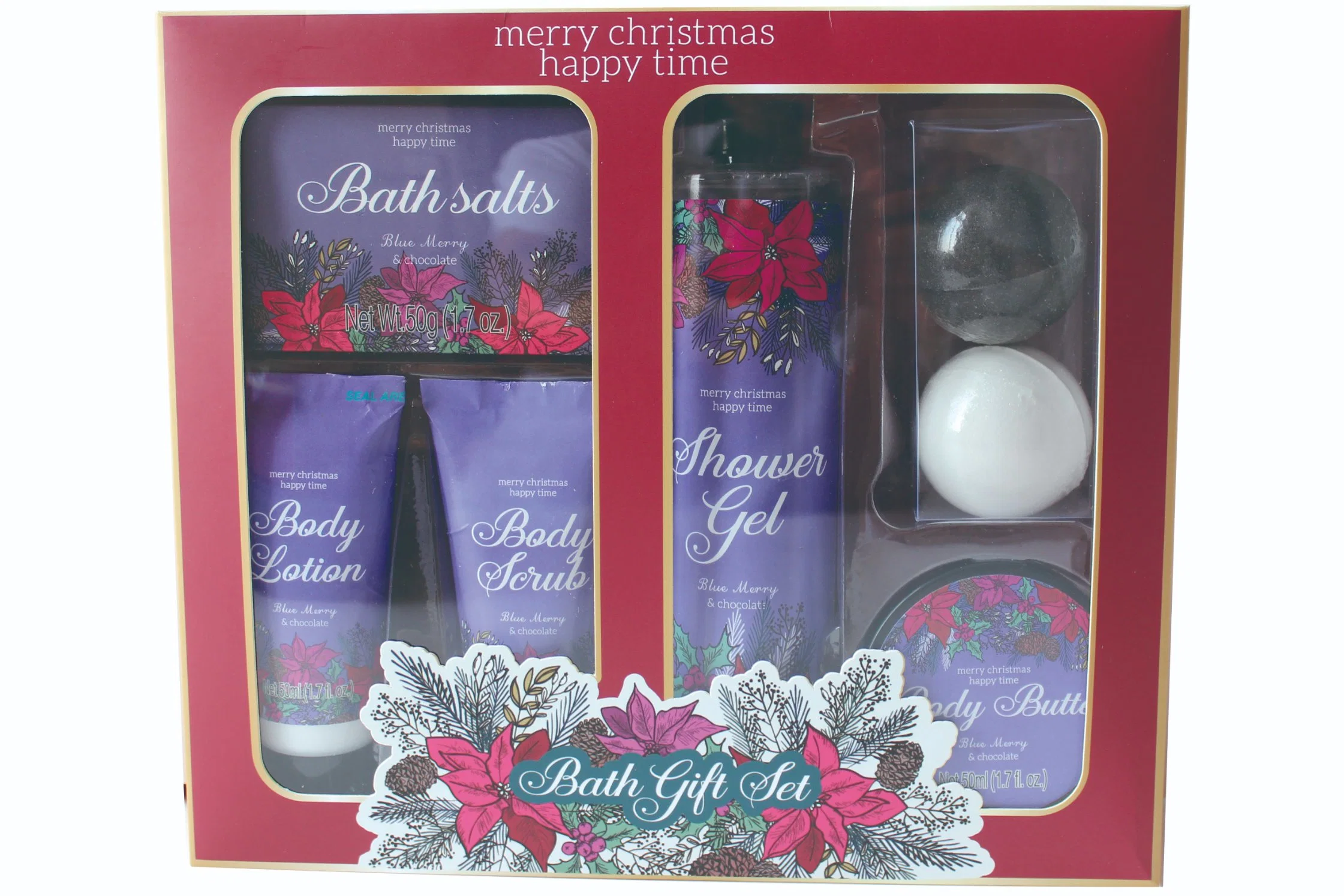 OEM &ODM Factory Christmas Series Bath Gift Set Body Wash Body Lotion Bar Soap