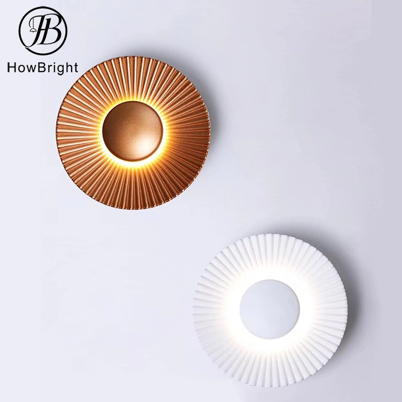 Modern Indoor Aluminum Wall Sconce IP20 5W Decorative Round Gold Wall Light Sanan 2835 SMD LED Wall Lamp