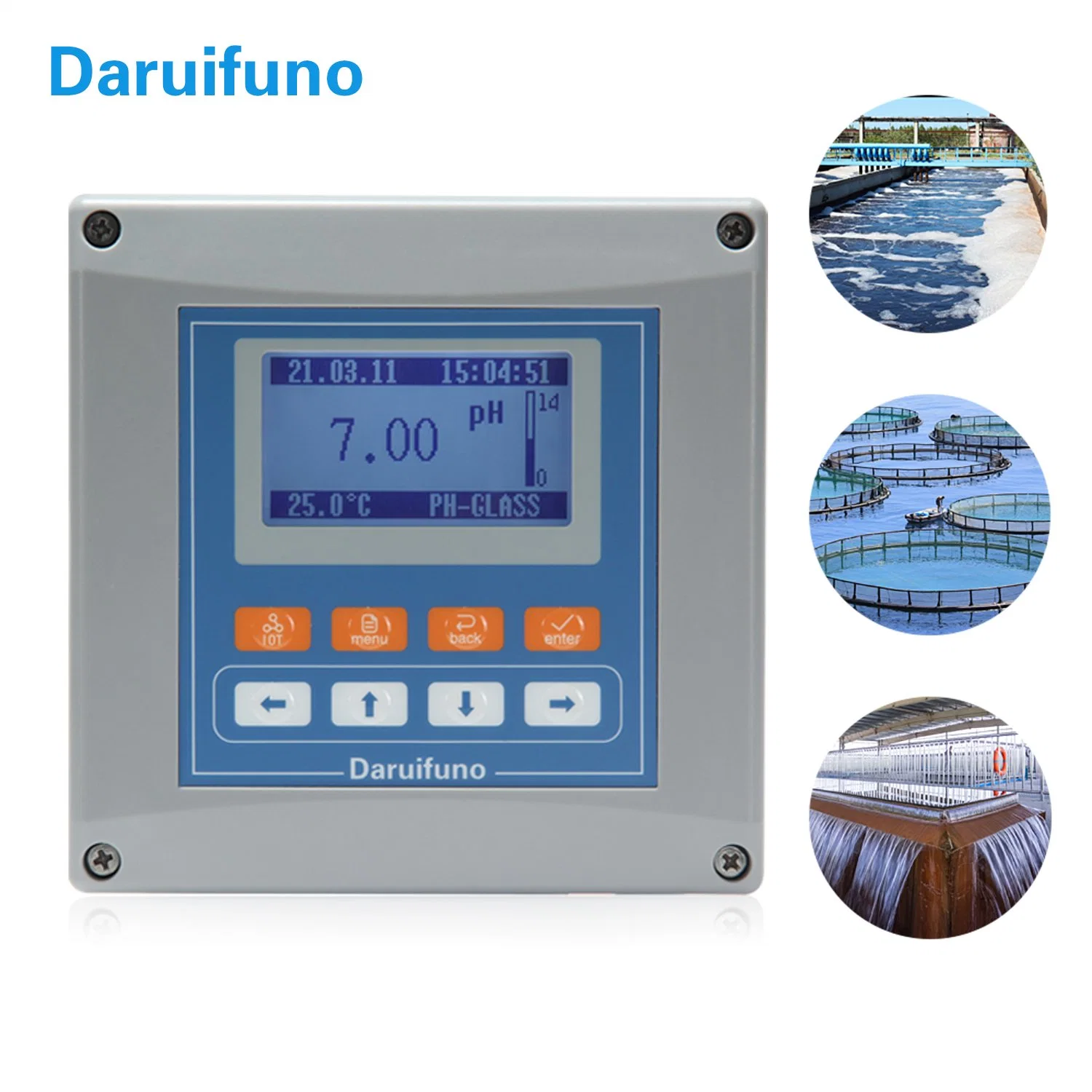 Data Recording Online pH Instrument Water pH ORP Meter for Pure Water pH