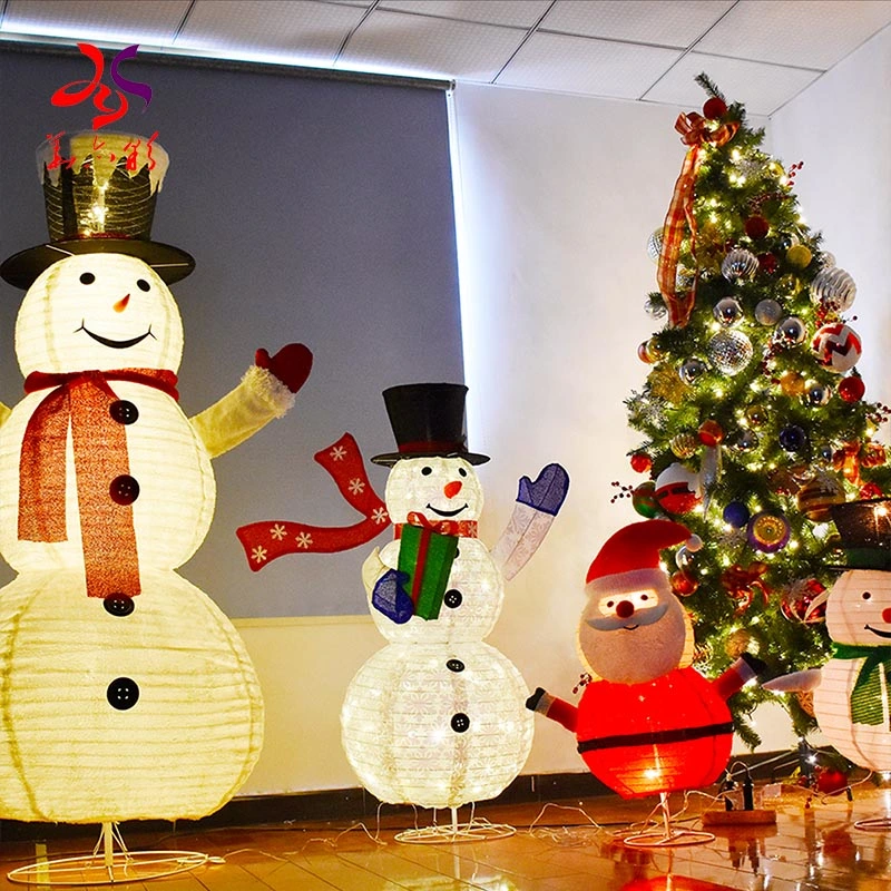 Decoración de Navidad de luces de muñeco de nieve al por mayor para exteriores o parques