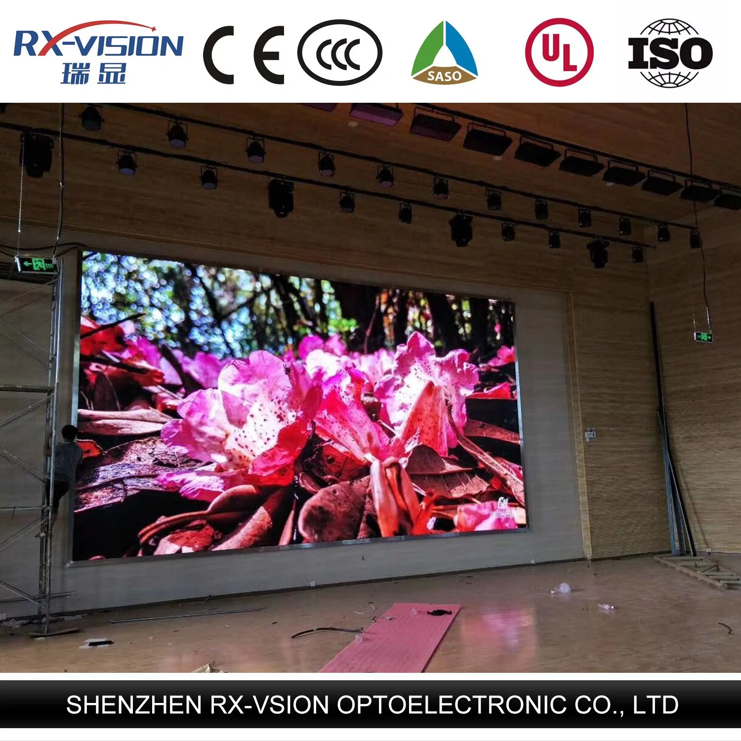 La etapa en el interior de la pared de vídeo pantalla LED de eventos