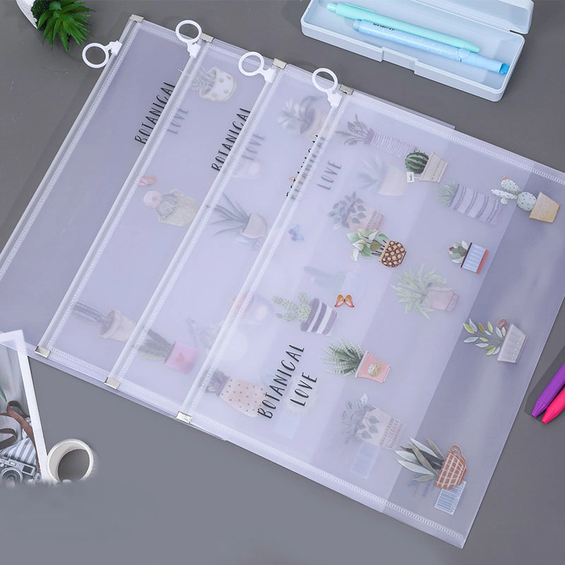 A4 Size Transparent File Bag for Student Stationery Waterproof Storage Stationery Bag