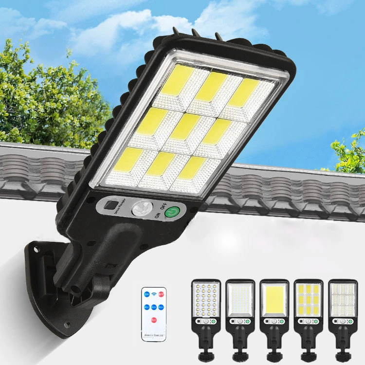 LED de sabugo Rua Solar Controle Remoto de luz do sensor de movimento exterior de luz solar, o LED do sensor de movimento motorizado Holofote Solar