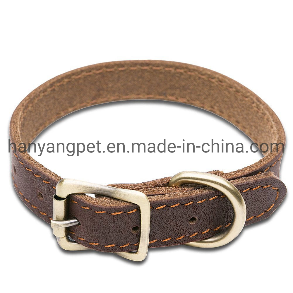 Hanyang OEM Pet Accessories Pet Product Custom Luxury Leather Pet Dog Cat Collar