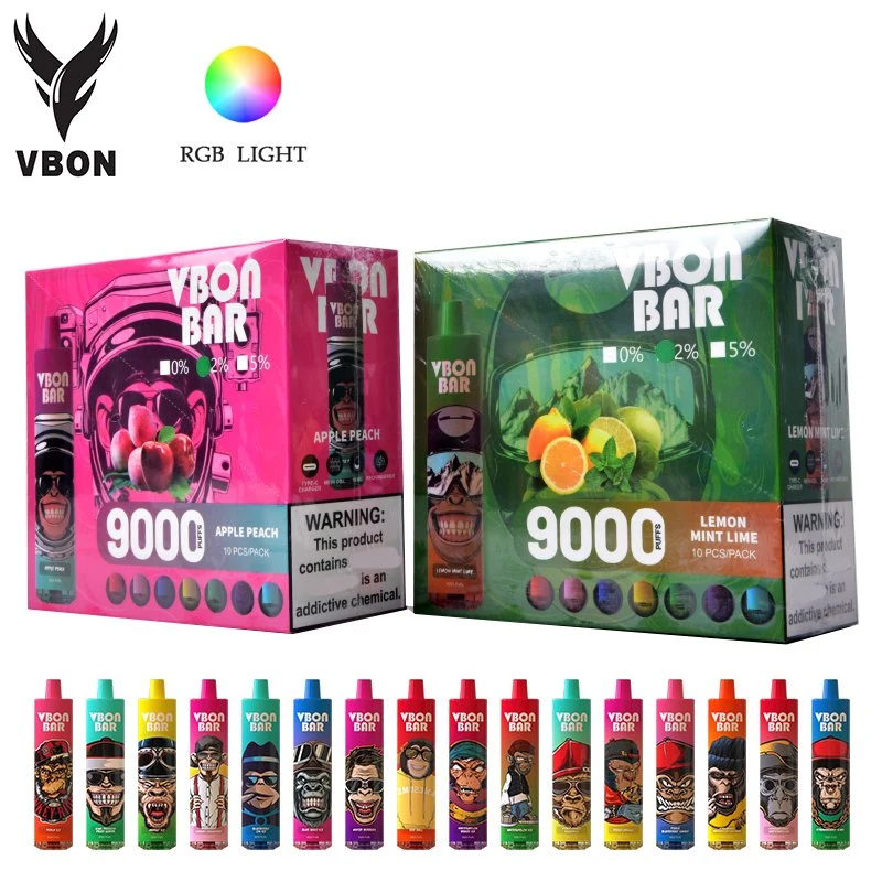 Desechables, E-CIGS 9000 inhalaciones Vbon Bar Vape RGB recargable en la UE Disponibles eléctrico