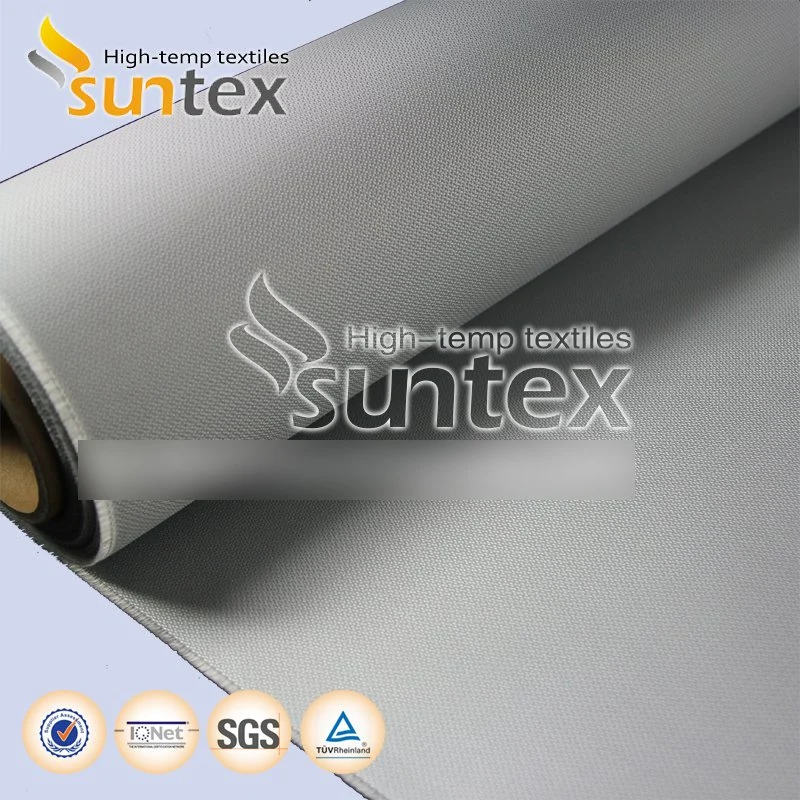 0.4mm Grey Polyurethane Fiberglass Cloth 60-120min Fireproof Fabrics for Ew120 Fire and Smoke Curtains