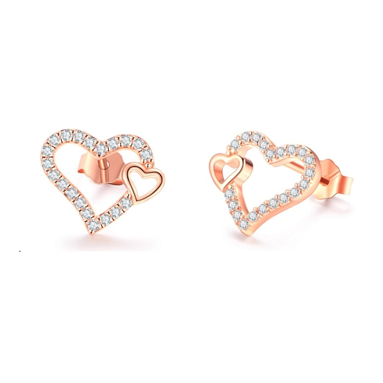 Luxury Diamond Fashion 925 Sterling Silver Stud Women Custom Earring