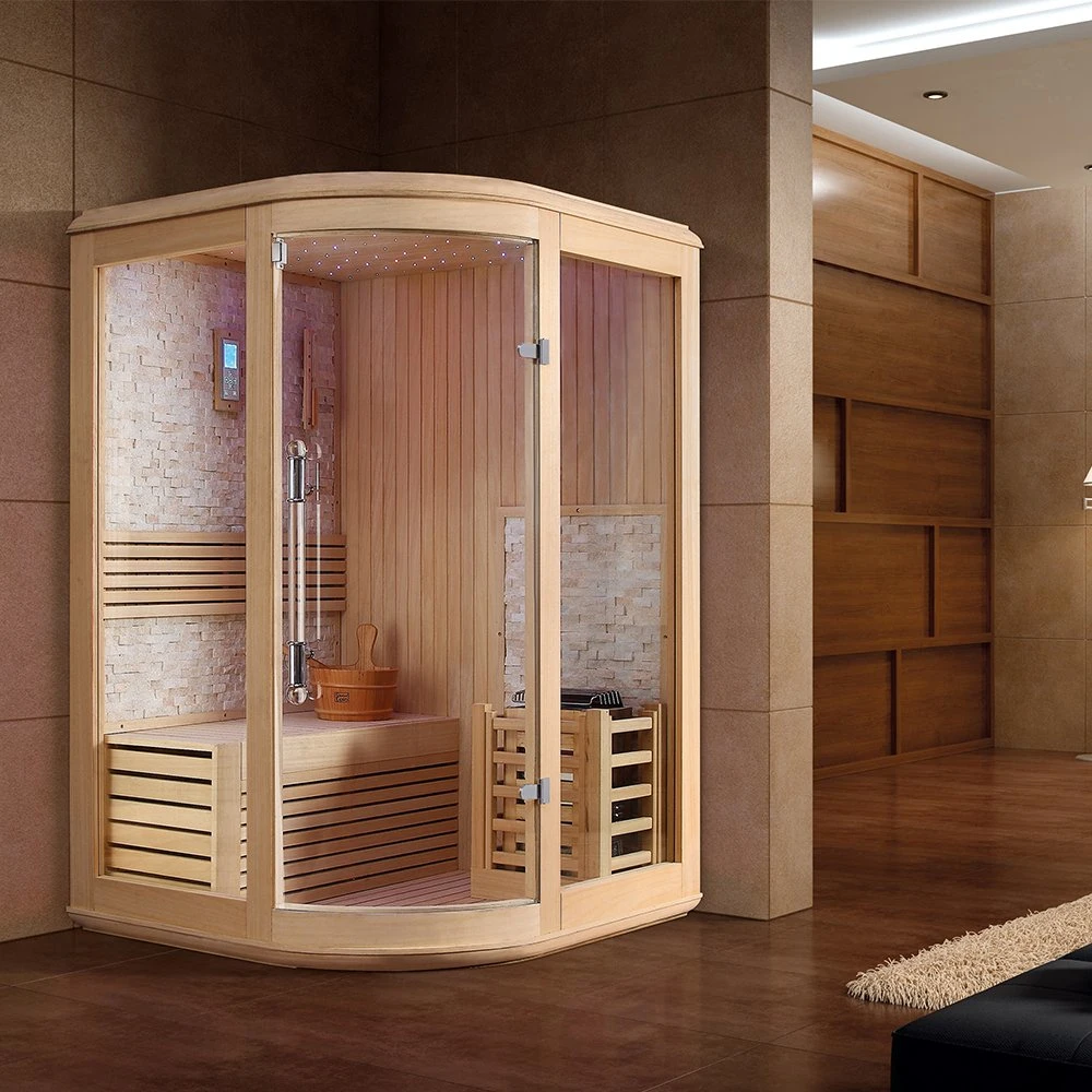 Stone Background Dry Heat Home One Person Corner Sauna Room