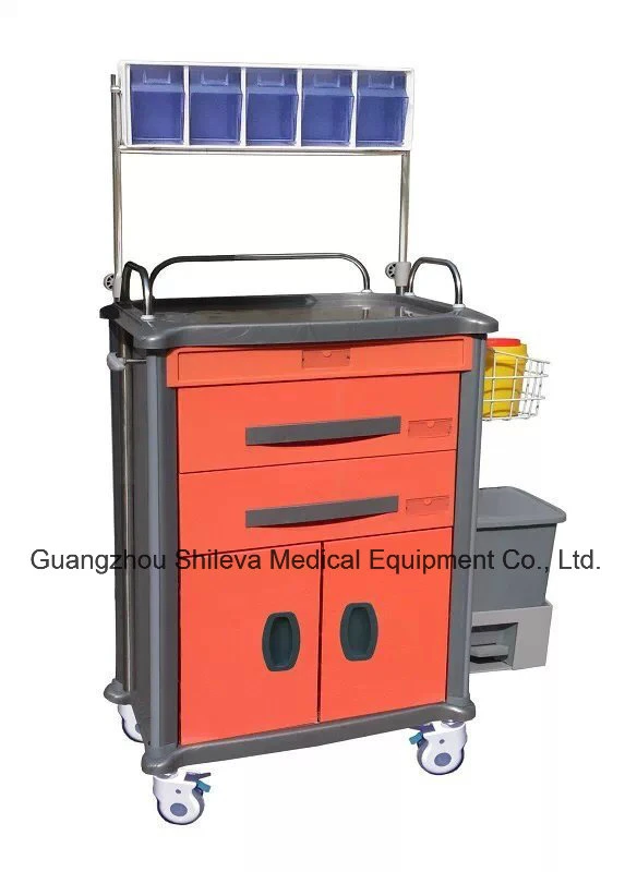 ABS Material Hospital Anaesthetic Drug Trolley Hospital Furniture Slv-61056j2