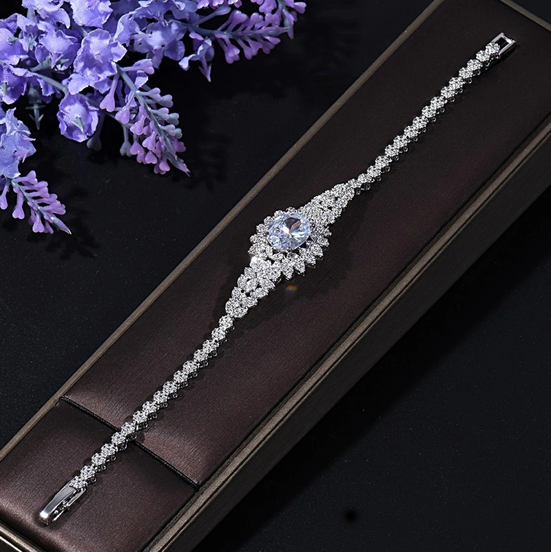 Formal, Bridesmaid, Wedding & Bridal Jewelry Necklace & Ring &Bracelet & Ring CZ Jewelry Set