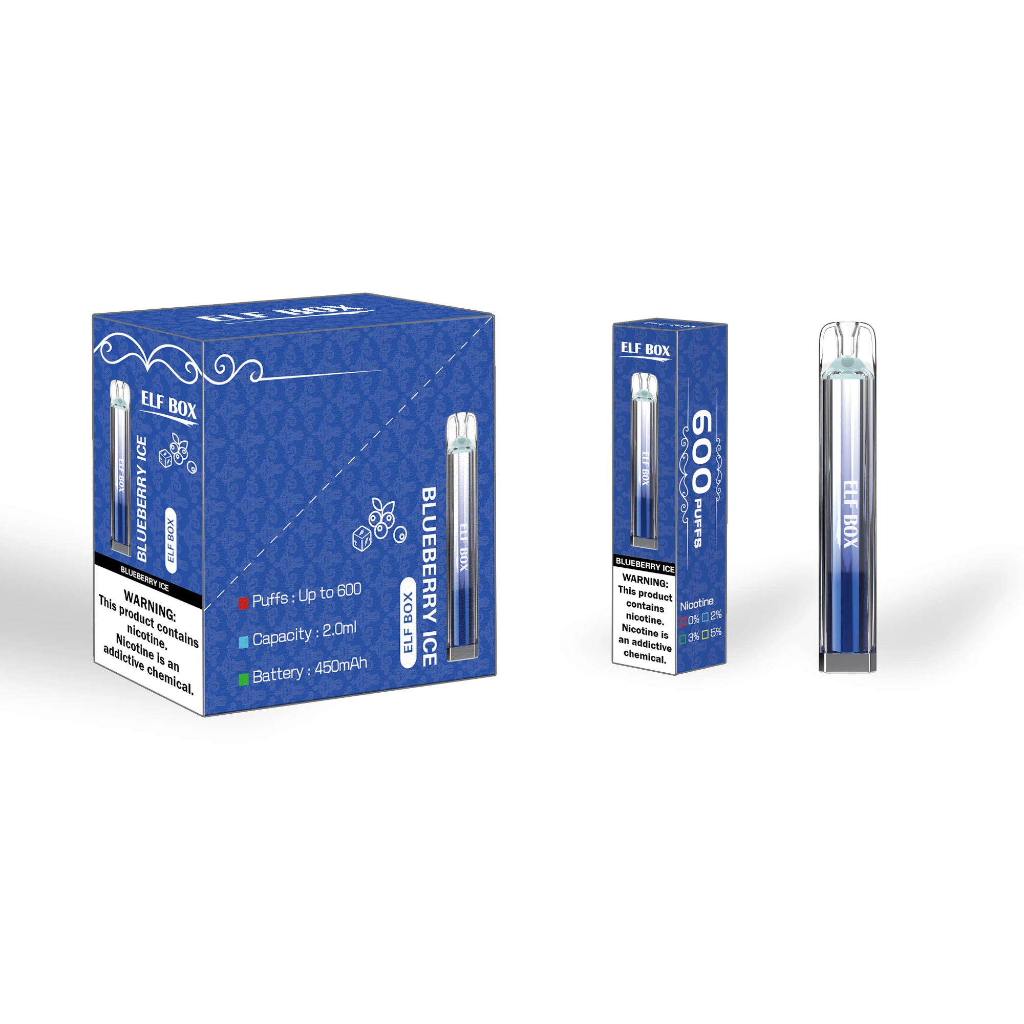 Aroma King Crystal Disposable/Chargeable Vape Elf 600 Puffs Wape Pen Hookah 2ml Puffbar Smoking E Cigarette Wholesale/Supplier
