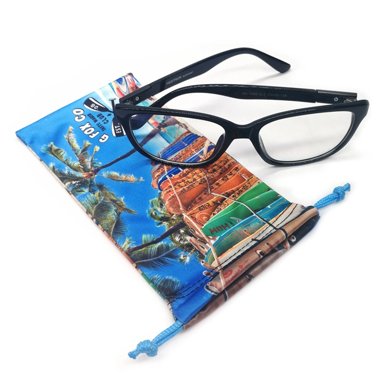 2020 Silk Printed Microfiber Sunglasses Soft Bag Pouch with Drawstring