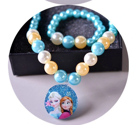 Joyería de moda Joyería Cartoon para niños Frozen Aisha Princess Cinderella Collar Juego de clips para la oreja