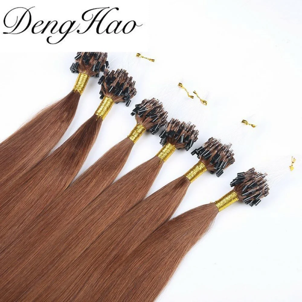 High quality/High cost performance  Straight Micro Ring Hair 100% Human Hair Extension