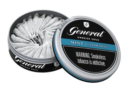 Tabac sans fumée Snus Original Portion sans tabac General Snus suédois 24G 0,85% de nicotine.