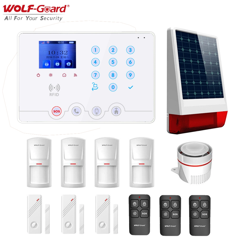 Intelligent Tuya GSM and WiFi Security Home Alarm Burglar Alarm System with RFID Card