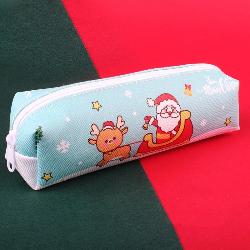 Simples alunos de grande capacidade giros ins Crianças lápis Stationery Bag Saco de Natal para lápis de Natal