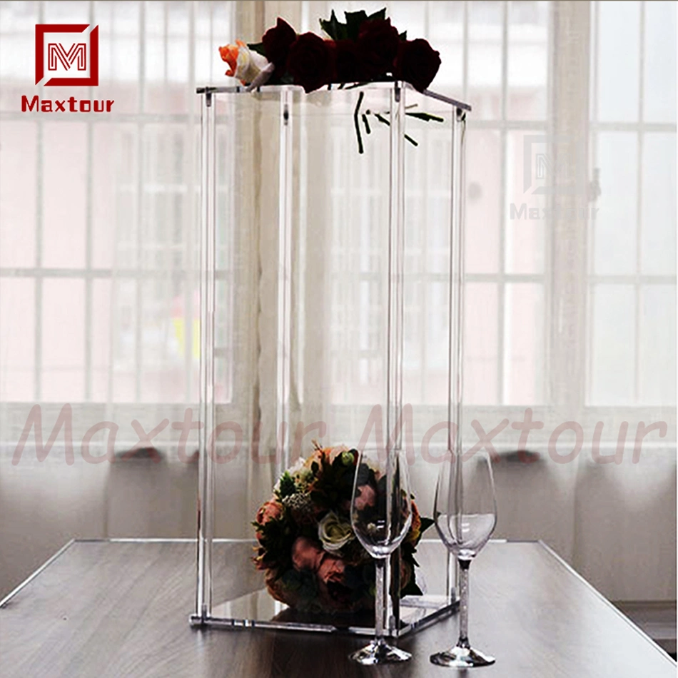 Vente en gros résine transparente acrylique événement plastique Flower Stand Décoration