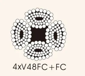 4V*48-FC оцинкованного стального троса для подъема кран