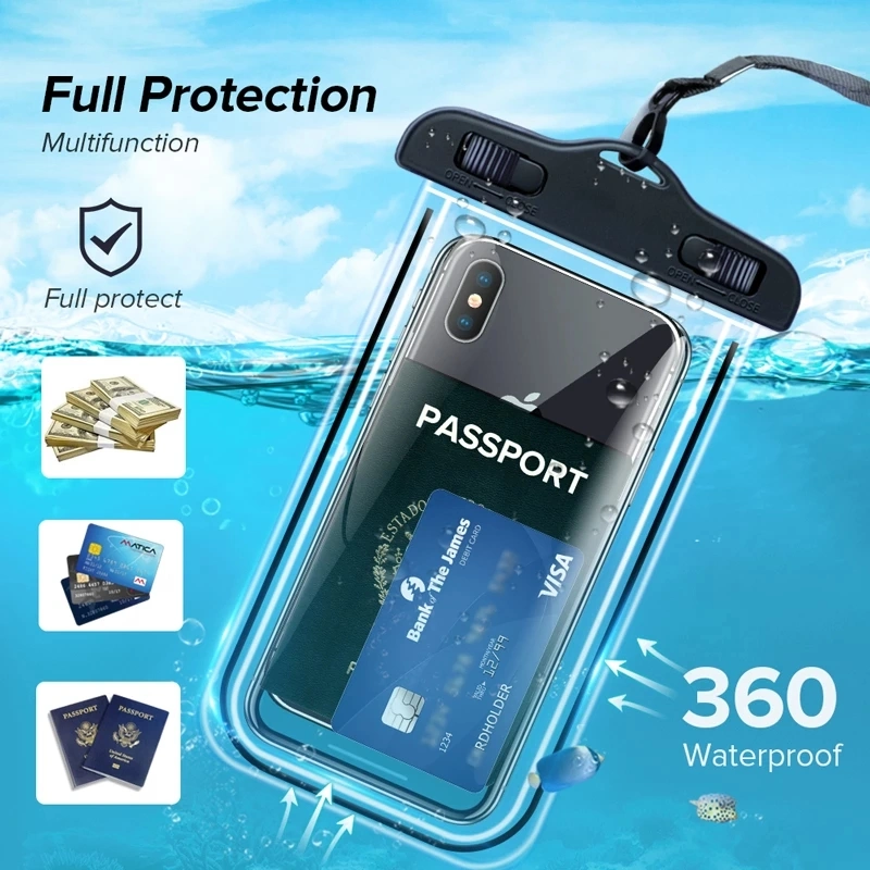 Amazon Hot Selling Waterproof Phone Pouch Drift Diving Swimming Bag Underwater Dry Bag Case Cover for Phone