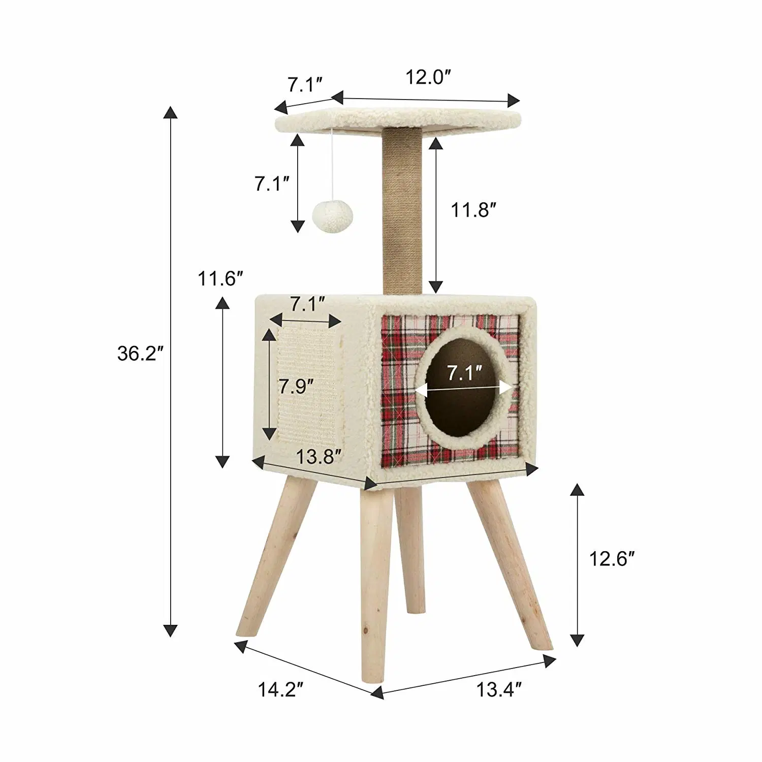 Guaranteed Quality Proper Price Cat Tree with Plush and Sisal Materials