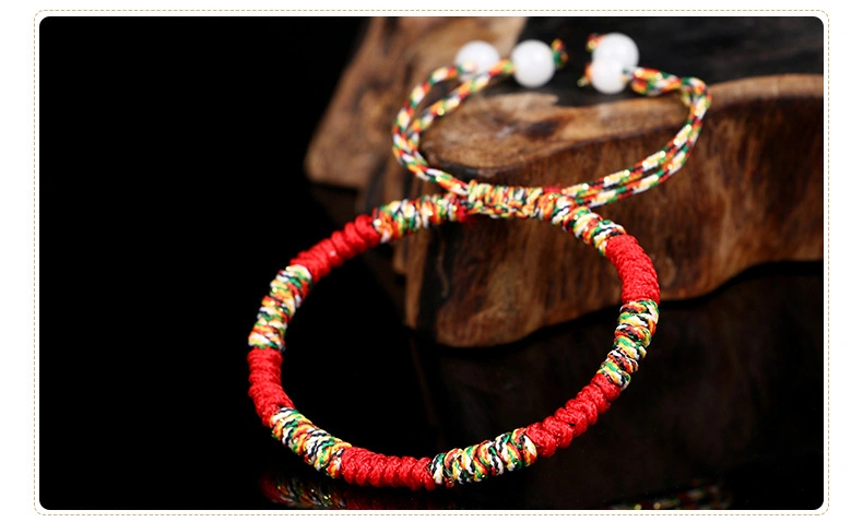 Handmade Woven Colorful Rope Red Rope Bracelet Five-Color Line Diamond Knot Bracelet Dragon Boat Festival Hand Rope Men and Women Accessories