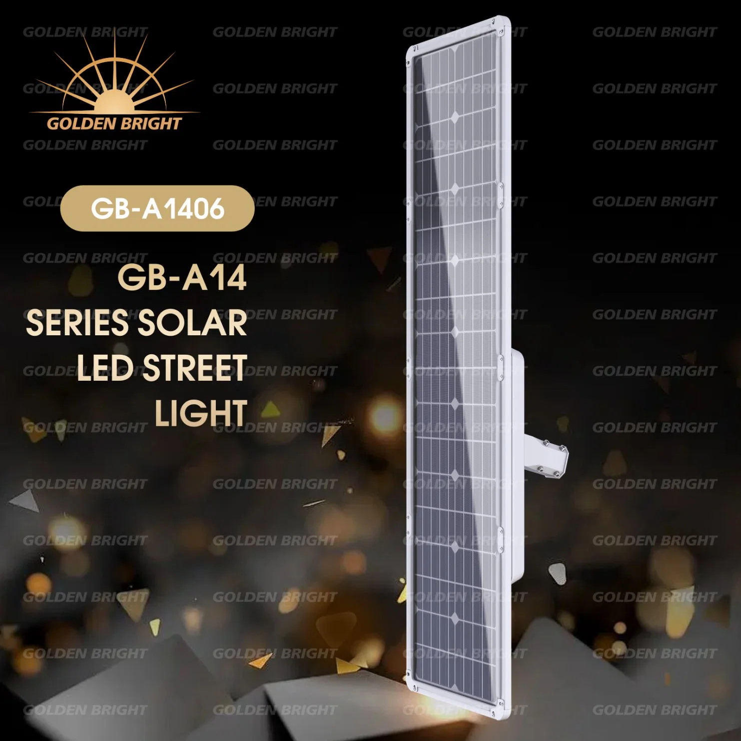 100 W, à prova de água, IP67, LED, para todos os tipos de bateria integrada Luz de rua solar