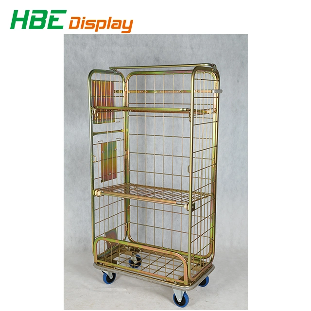 Laundry Steel Material Folding Hand Trolley Roll Container