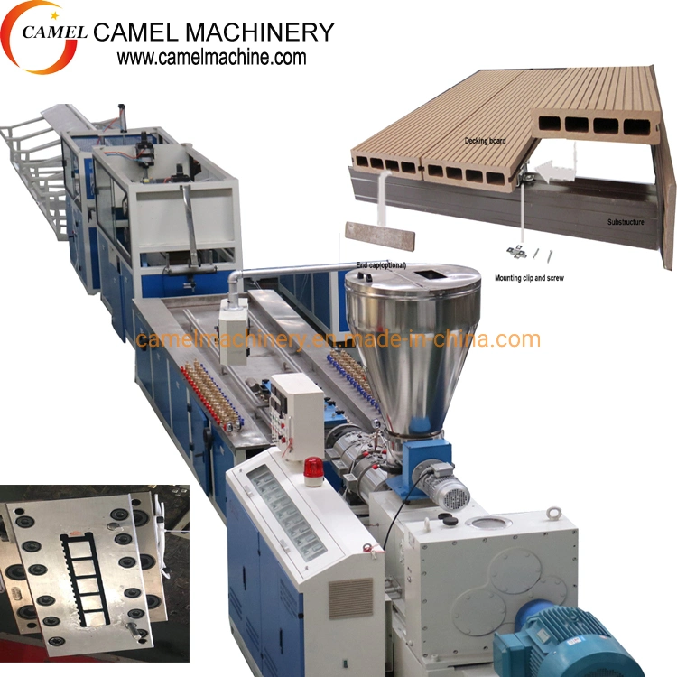 Factory Sell PVC Wood Plastic Composite Flooring Outdoor WPC Decking Board Making Machine PE Wood Plastic Extrusion Line