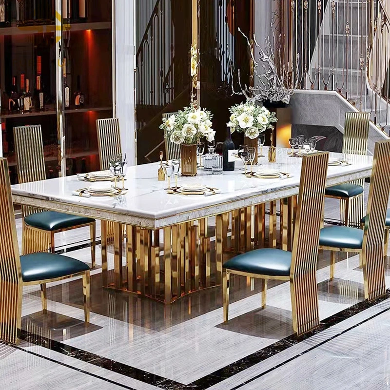 Hot Sale Golden Stainless Steel Wedding Dining Table Wholesale/Supplier Wedding Furniture