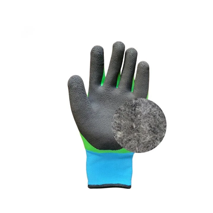 Double Liner Latex Foam Fully Coated Water-Proof Winter Work Glove Rubber Gloves