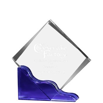 Crystal Glass Serenity Award with Green Base