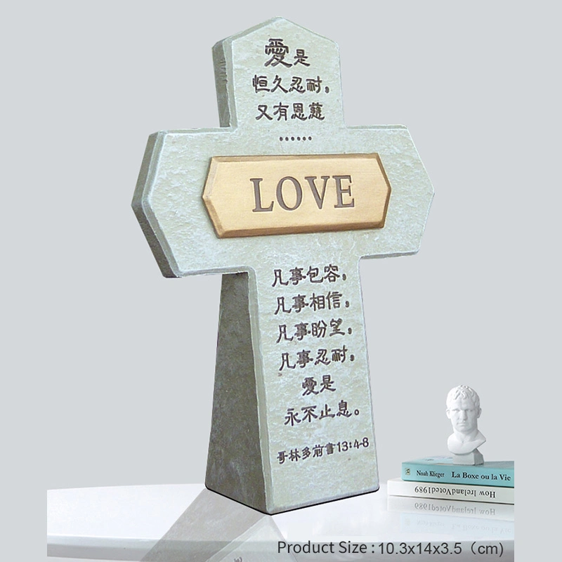 Faith Resin Simulation Stone Cross Ornament Christian Gift for Gc-Xr-P218