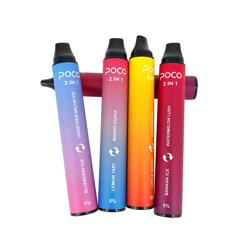 EU Popular 2 Flavors in 1 Poco Disposable/Chargeable Vape Pen 3+3ml Wholesale/Supplier Vape Bar 1000+1000puffs Vape Dual 0/2/5% Nic Factory Supply