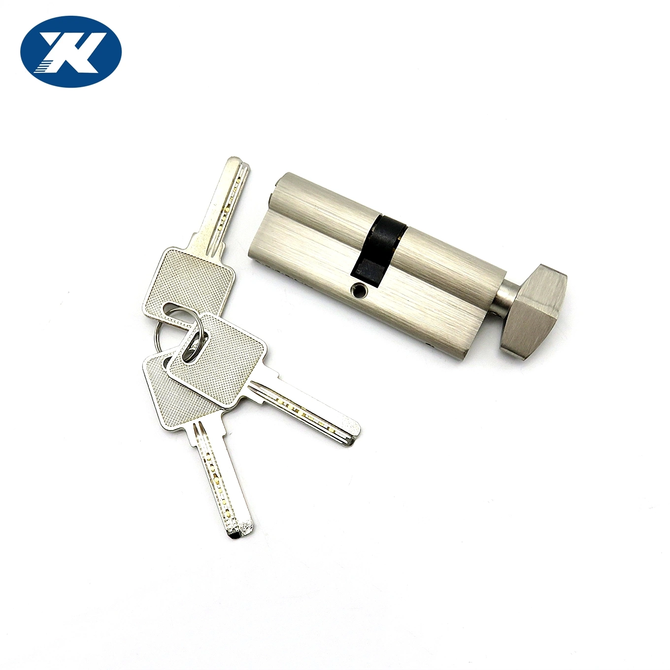 35-50mm Stain Nickle Plated Single Open Brass Door Lock Cylinder with 3 Open Molded Keys