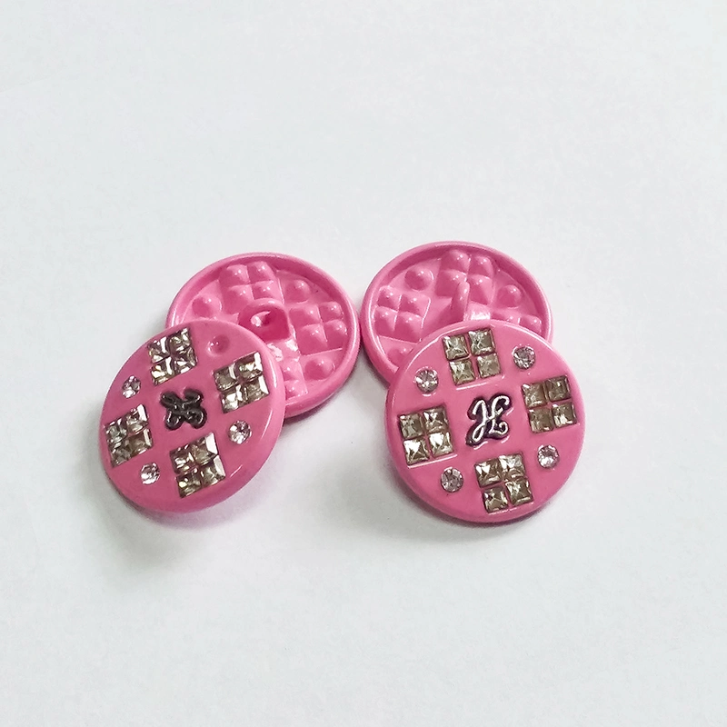 Women Garment Accessories Pink Black with Pearl Fancy Sewing Button for Jacket Coat