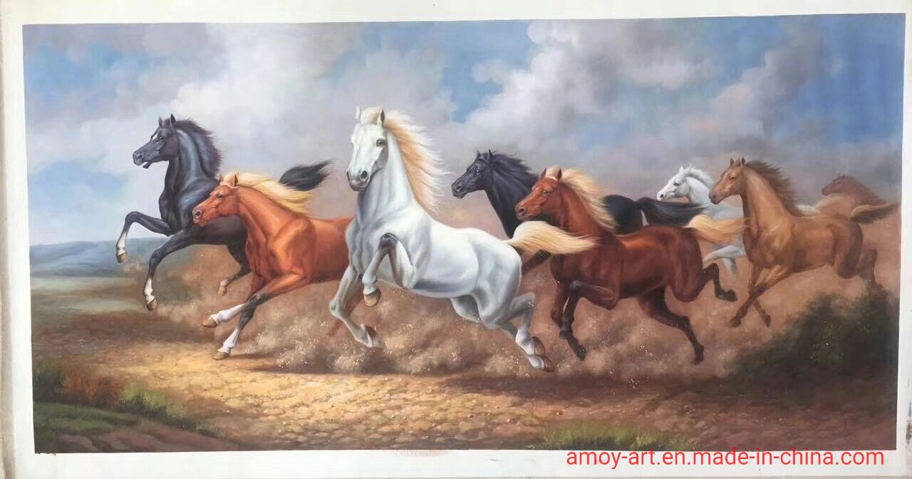 Les chevaux de l'huile chinois à la main de l'exécution peintures sur toile