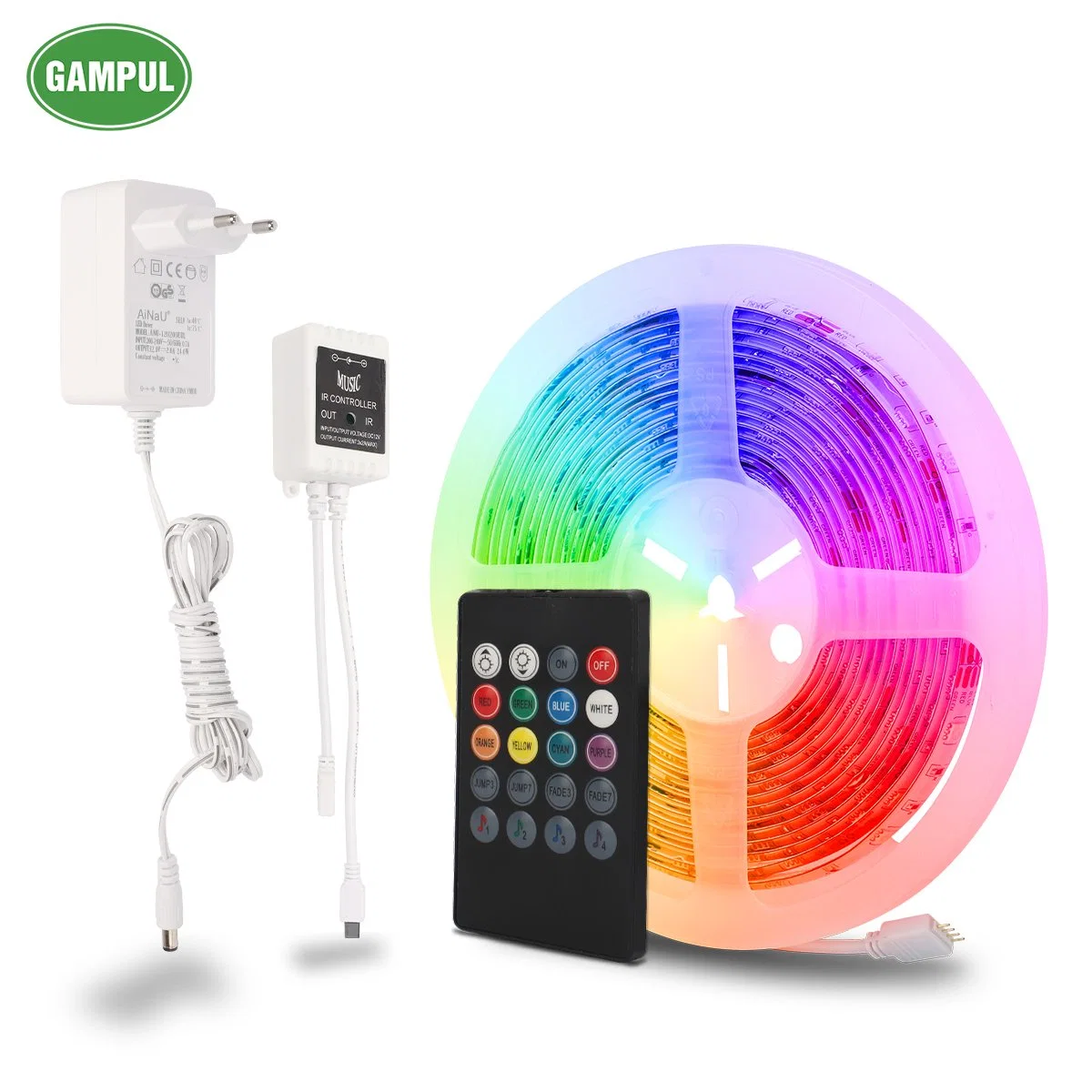 Tiras de luz de cinta flexible DIY Decoration con LED Romate RGB Luces de tira