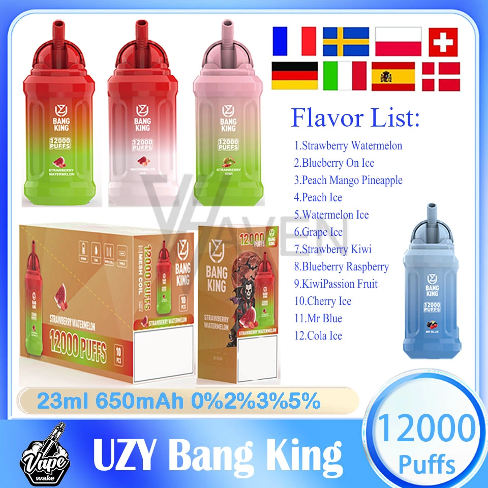 Factory Wholesale Price Uzy Bang King 12000 Puffs Disposable Vape Pen 650mAh Rechargeable Battery