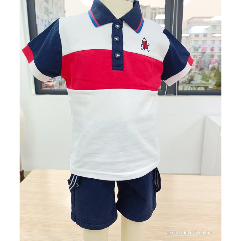 Hot Boys' Clothing Sets Children's Short-Sleeved Poio Backpack Shorts Children's Clothing Sets Two-Piece