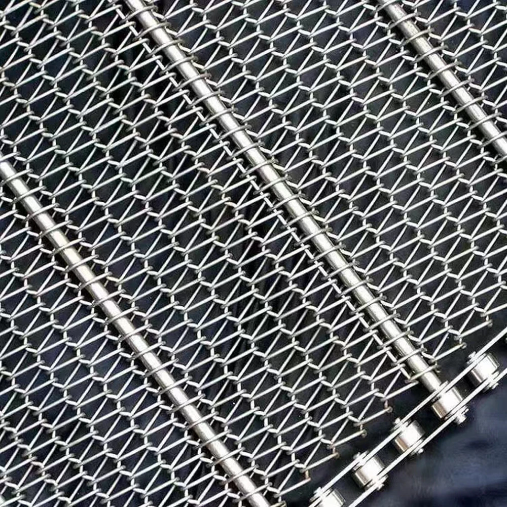 Corrente fabricante fio de aço inoxidável correia transportadora de malha Weave para lavagem, processamento de alimentos a alta temperatura e peças de transmissão automática