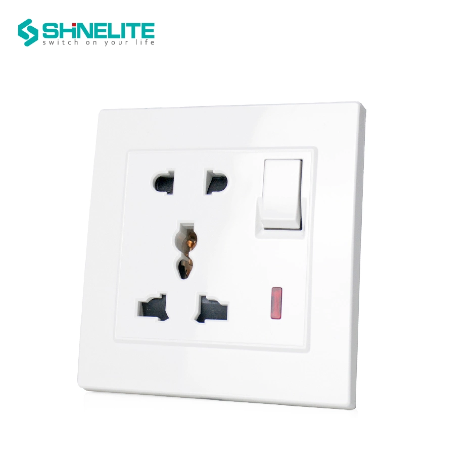 Shine 5 Pin Multi Function Switch Outlet Wall Electrical Universal Outlet Medium Button