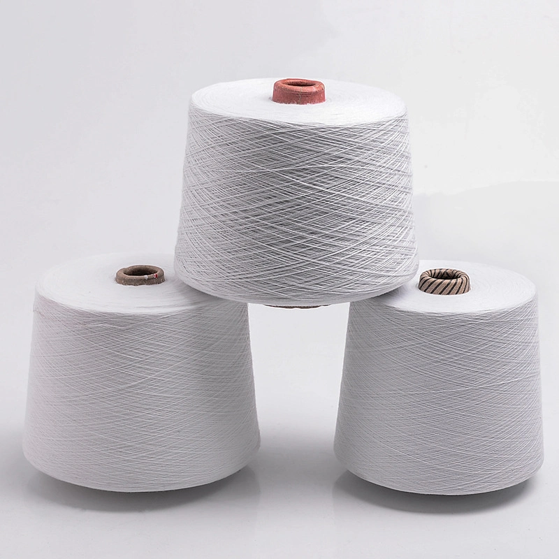 Hot Sale 45/1 T 100 Polyester Raw Material Ring Spun Yarn for Fabric Weaving Made in China