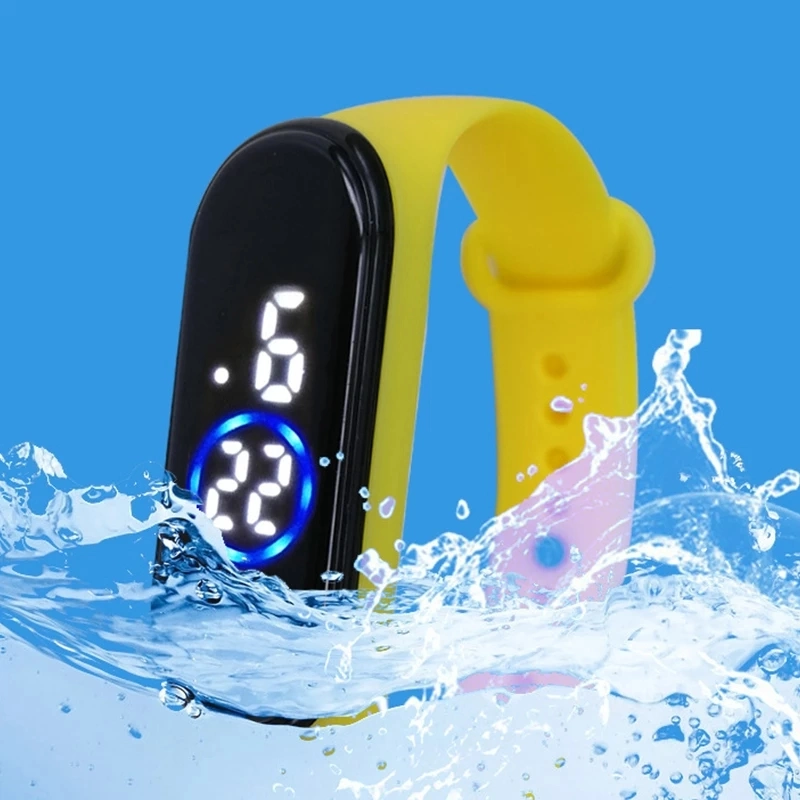 Custom Logo Sportuhr für Kinder Kinder Wasserdichte LED Digital Sehen Sie Ultra-Leichte Silikon-Armband Teenager Jungen Mädchen