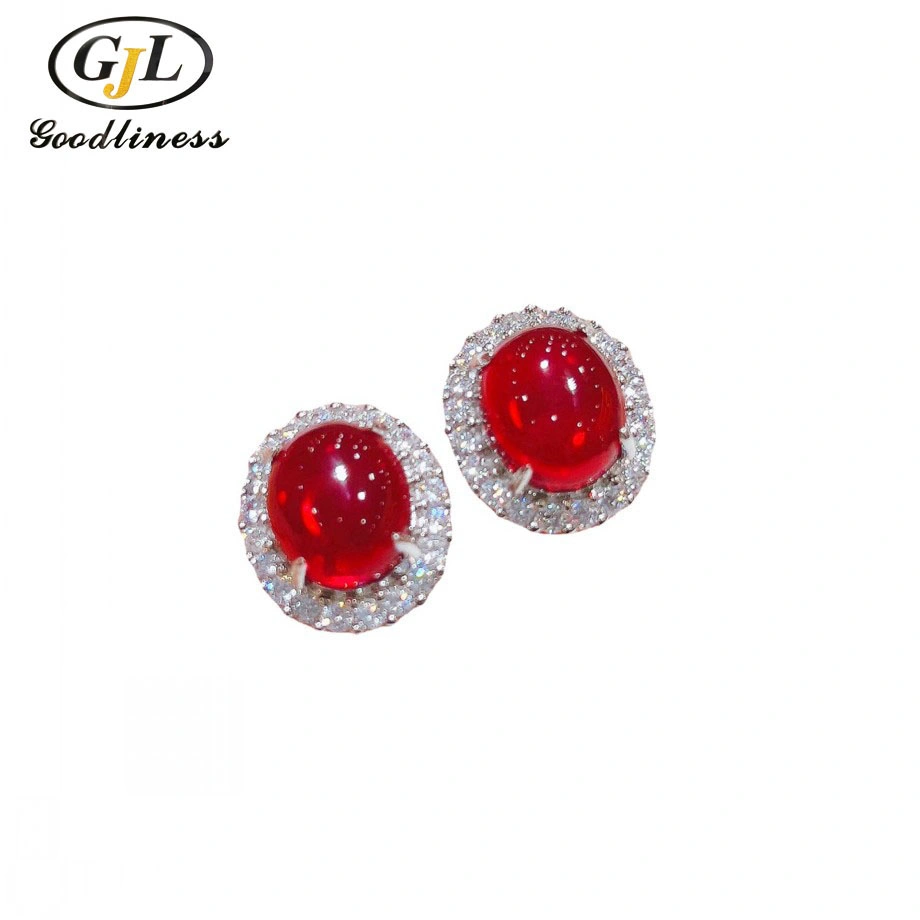 New Smooth Imitation Pigeon Blood Gem Jewelry Set