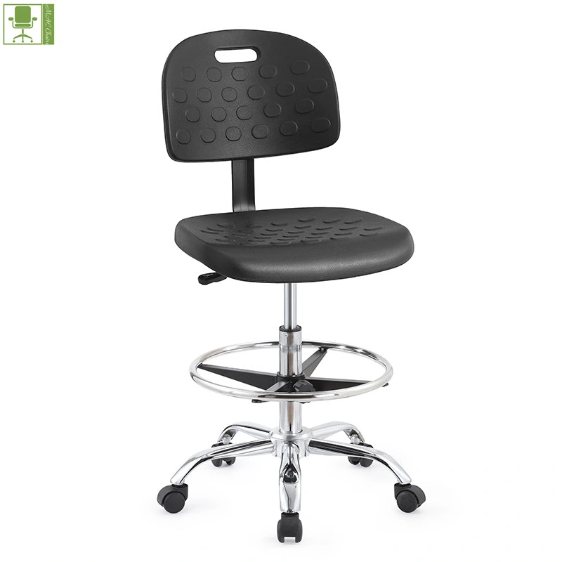 Cleanroom PU Industrial Computer ESD Lab Stool Chairs with Footrest